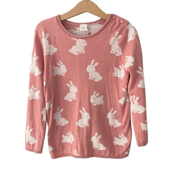 H&M Bunny Sweater - Pink White - 4T - Picture 1 of 7